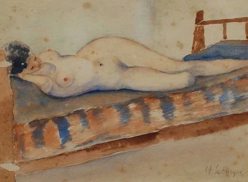 Nuda distesa sul letto